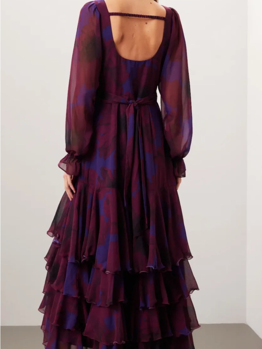 Hutch Long-Sleeve Wrap Ruffle Maxi Dress - Picture 2 of 4